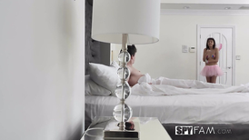 Lovely teen Harmony Wonders stuffs her big cock