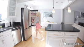 Teen blonde nanny Elsa Jean shows off at the webcam