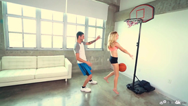 Anastasia Knight plays basketball before giving a BJ
