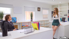 Lena Paul takes an office break to get a cum refill