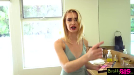 Young petite blonde is riding a big cock in POV