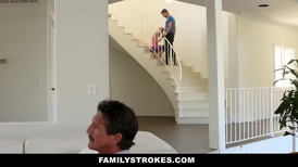 Young fella gets a BJ before sex with a stepmom