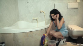 Grandpa fucks a young babe with a slender body