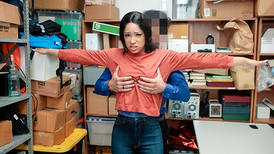 Ebony teen is groped by an officer who thinks she stole