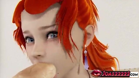 Crimson-Haired Deep Throat Sitting On Stool Facial Cumshot Jizz Shot trio DIMENSIONAL POINT OF  Animation