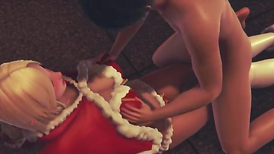 Merry Christmas with elf jaw-dropping damsel wrath her neat-hairless coochie until she shoots a explosion sfm pornography