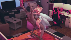 KDA Ahri fucked wrath in restricted stand and cowgirl on chair  POINT OF SIGHT with giant jizm on her face 3 dimensional porn animation league of legends kpop
