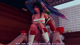 KDA Ahri and Sona fury-fury maven of the strings pussylicking and pound two ladies from League of Legends three dimensional animation