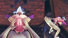 Makai Kishi from taimanin asagi 3 anger-rage 3 dimensional sfm cartoon stuck in a wall and provide my the wrath oral delectation with her  with giant spunk load