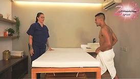 Massive-Boobed and rage masseur rides her client's thick man-meat